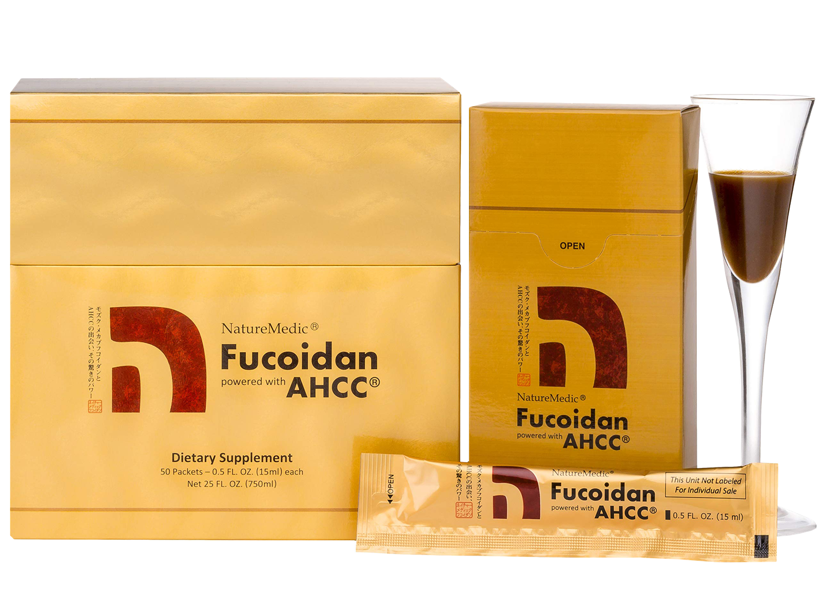 NatureMedic Fucoidan 3-Plus Nhật Bản Dạng Nước, Hộp nhỏ 10 gói