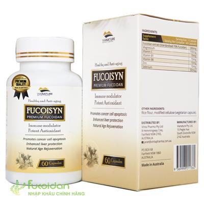 Fucoisyn premium fucoidan - Hỗ trợ phòng và điều trị ung thư, Hộp 60 viên